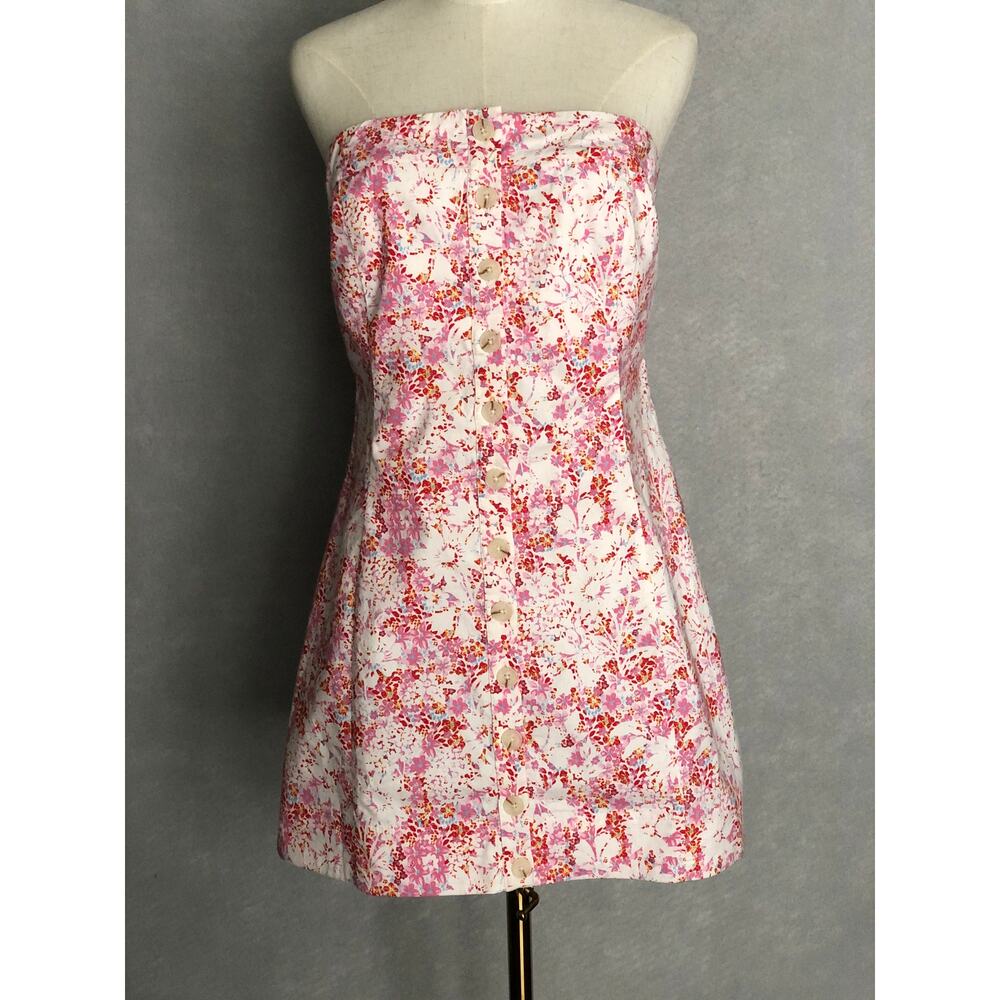 Free People Tomas Mini Dress Women's Large Sleeveless Floral Confetti Combo NEW